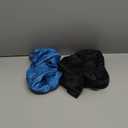 2Pcs Silk Bonnet for Sleeping, Satin Hair Bonnets, Soft Elastic Band Silk Sleep Cap, Hair Wrap for Women(Black Peacock Blue)