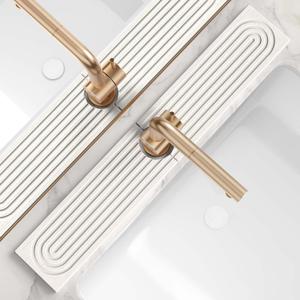 Faucet Mat for Kitchen Sink Diatomite Stone Drying Mat & Sink Protector, Prevent Moisture Sink Splash Guard Water-Absorbing Stone Tray for Bathroom Counter (Light Grey, 23.6" x 3.9")