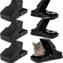 Qualirey 6 Pcs 8.3in Large Rat Snap Traps Mouse Traps Indoor for Home Mouse Trap Mice Killer Indoor Mice Snap Trap Multi-capturing Tooth Design Quick Setup and Reusable for Squirrels, Chipmunks, Black