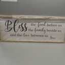 Bless the Food Before Us, the Family Beside Us, and the Love between us Framed Wall Art for Dining Room, 40''×15'' Holy Positive Religious Rustic Bible Verse for Christian God Jesus Christ Prayer
