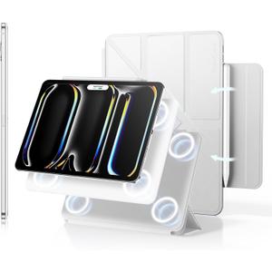 SMARTDEVIL Magnetic Case for iPad 11th 10th Generation 2025/2022 (11"/10.9"), Lightweight Shockproof Protective Tablet Case Cover with Pencil Holder, Auto Wake/Sleep, 5 Standing Angles, White