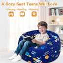 Jorbest Bean Bag Chair for Kids and Teens, Memory Foam Bean Bag Chairs with Washable Velvet Cover, Soft Space Bean Bag Sofa for Lounging, Boys Room Decor, X-Large 30" W x 18" H