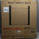 Mumeasy Baby Gate Extra Wide, 29.5-51'' Pressure Mounted Dog Gate with Walk Thru Door, Auto Close Pet Gate for House, Stairs, Doorways,Black