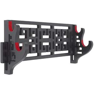 Eforlife 2-Tier Sword Holder Wall Mount - Samurai Display Stand Hanger With Hollow Out Pattern for Katana, Wakizashi and Standard Swords