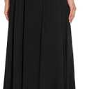 Womens Maxi A-line Long Skirt Casual 2026 Elastic High Waist Flowy Skirts with Pockets (Black, S)