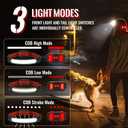 Adelante LED Headlamp Flashlight, 1000LM 230Wide-Beam Rechargeable Head Lamp for Adults, Red Taillight & 4 Clips Waterproof Hard Hat Light Headlamps for Running Hiking and Camping