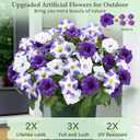 MARTINE MALL Artificial Flowers for Outdoors, 1 Potted Realistic Fake Outdoor Flowers, UV Resistant Silk Petunia Flower for Outside Look Real Faux Flower Plants in Pot for Porch Garden Decor, 20''