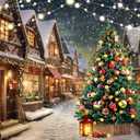 LYRYGS Christmas Backdrop Winter Christmas Background for Photography cp-568(8x6ft)