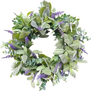 16inch Front Door Spring Wreath Wall Decoration Realistic Outdoor Indoor