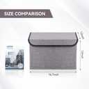 Bagnizer Large 17" 42 Quarts Collapsible Stackable Storage Bins with Lids [3-Pack] Foldable Fabric Linen Storage Boxes Cube, Closet Organizer Baskets with Label for Home (16.7 x 12 x 12, Gray)