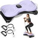 2025 New Waist Twister Machine Exercise,Waist Twister Fitness Tool with LCD Display& Resistance Bands for Core Exercise,300LB Home Gym Equipment for Slim Waist & Belly Fat (Purple)