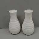 2 Pack Composite Plastics Flower Vase, Unbreakable Ceramic Look Vase for Home Decor Centerpieces, Arranging Bouquets (White)