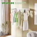 Wall Mounted Drying Rack for Laundry 31.5'', Folding Clothes Drying Rack Wall Mount with 5 Rods and 6 Hooks, Space Saving Collapsible Towel Rack for Indoor Outdoor Bathroom Balcony (White, 31.5'')