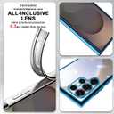 2 x for Samsung Galaxy S25 Ultra Case [Electroplating Protective] [Non-Yellowing Clear] Metallic Luster Soft Super Thin TPU Anti-Fall Case for Galaxy S25 Ultra,(Blue)