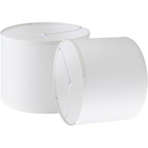 Lamp Shades Set of 2, 12"x12"x10" Large White Linen Drum Lampshade for Table Lamps Floor Lamp, Natural Linen Fabric Replacement Lamp Shade, Hand Crafted Medium Lampshade, Easy Assembly