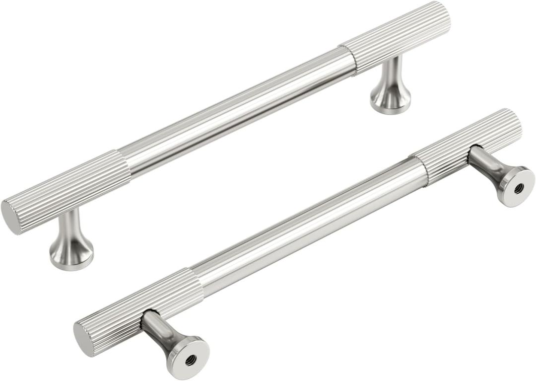homdiy 20 Pack Cabinet Handles Brushed Nickel Cabinet Pulls 5 Inch Hole Center Drawer Pulls Modern Bar Dresser Handles for Bathroom Kitchen Bedroom