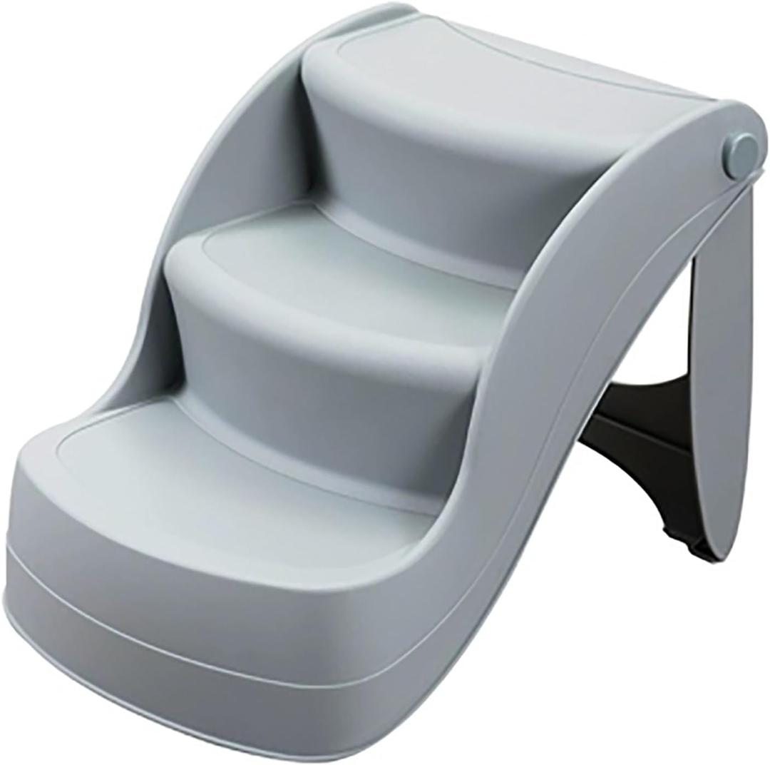 Pet Stairs Dog Stairs for Small Dogs - Pet Stairs for Beds Couch for Cat and Doggy, Folding Pet Steps Non-Slip Dog Steps (Color : Gray)