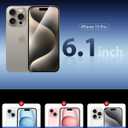 2 x Mkeke Screen Protector for iPhone 15 Pro, 3 Pack Tempered Glass [9H Hardness] [Military-Grade Drop Protection] [Sensitive Touch] [Easy Installation Frame] [HD Clear] for 6.1 inch