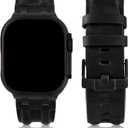 LETOID Leather Band Compatible with Apple Watch Ultra 3 /Ultra 2 /Ultra 49mm 46mm 45mm 44mm Bands, Women Men Vintage Genuine Leather Strap for iWatch Series 11 10 9 8 7 6 5 4, SE 3 2 1, Ultra 3 2 1 (Retro Black)