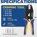 haisstronica Crimping Tool For Heat Shrink Connectors-AWG 26-10 Ratchet Wire Terminal Crimper-Ratcheting Crimper Tools-Available For Insulated Nylon Connectors and Electrical Wire Connectors HS-8327