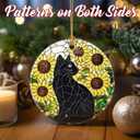 2 x Christmas Ornaments, Dodosky 2.8in Ceramic Black Cat Ornament, Xmas Decor, Christmas Tree Ornaments, Xmas Decorations for Tree, Holiday Ornament, Gift Ideas, Gifts for Cat Lovers, Gifts for Women