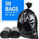 Reli. 55-60 Gallon Trash Bags Heavy Duty | 50 Bags | 50-60 Gallon | Large Black Garbage | Made in USA