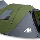 6 Person Easy Pop Up Tents for Camping - AYAMAYA Double Layer Waterproof Instant Tent with Vestibule & Porch, Large Size Family Tent Automatic Setup for 4-6 People Camping Hiking (Poles Included), 12.5*8.5*4.3 ft