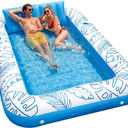 XL Inflatable Tanning Pool Float for 2 Adults with Lights,4 in 1 Suntan Tub Raft Float with Pillow, Cup Holders,85" X 59" Extra Large Blow Up Pool Floats for Sunbathing, Pool, Backyard, Beach, Lake