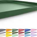 SMILOOL Silicone Pet Feeding Mat with Raised Edge for Food and Water, Dog Bowl Mats, Cat Bowls Placemat with High Lip for Floor Waterproof, Rubber Tray for Cats and Dogs 24 x 16 x 0.8 Dark Olive