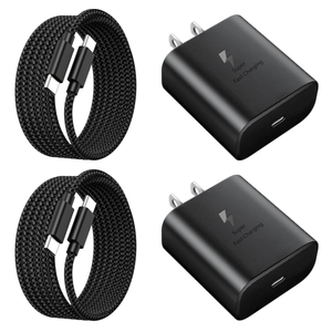 45W Super Fast Charger USB C 3.0 with Type C Charging Nylon Braided Cable Compatible with Samsung Charger Fast Charging Cord for Galaxy S25 Ultra/S24/S23/S22