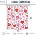 Homewelle Valentines Shower Curtain Pink Red Heart Valentines Love Theme Holiday Modern Cute Romantic Romance 72Wx72H Inch Couple Lovers Anniversary Waterproof Polyester Fabric Bathroom Bathtub