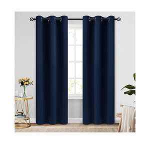 COSVIYA Blackout Curtains & Drapes Room Darkening Navy Blue Curtains 84 inch Length 2 Panels,Grommet Polyester Light Blocking Insulated Thermal Window Curtain for Bedroom/Living Room,42x84 inches