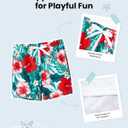 Family Matching Solid Scallop Trim Strappy Two-Piece Swimsuit and Allover Floral Print Swim Trunks Shorts (2T, Red White Flower)