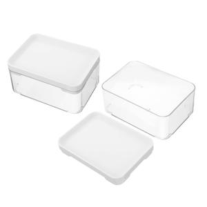 IMIKEYA 2pcs Laundry Pod Container Stackable Storage Box for Laundry and Dryer Clear Organizer Lid Organization