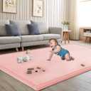 Baby Play Mat for Floor Nursery Rug Muscle Mat Area Rug Playroom Rug 74"x50" Playpen Mat Memory Foam 1.3" Thick Crawling Mat for Babies,Toddlers, Infants, Kids,Light Pink