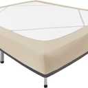 Biscaynebay Decorative Box Spring Cover King & Cal King Size, Light Camel Luxurious Jersey Knitting Stretchy Wrap Around 4 Sides Bed Skirt for Home/Hotels, Easy Fit Wrinkle Free Machine Washable