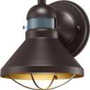 LONEDRUID Motion Sensor LED Outdoor Barn Lights Brown Exterior Wall Lantern Dusk to Dawn Outside Wall Mount Sconce Lighting Fixtures Antique Farmhouse Porch Lamp for House Patio Garage Front Door