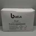 bUCLA 350PCS Gold Plastic Plates Disposable - Gold Plastic Dinnerware Set Include 50 Dinner / 50 Dessert Plates, 50 Forks, 50 Knives, 50 Spoons, 50 Cups, 50 Napkins for Party & Thanksgiving (Gold - Lace Design)