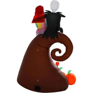 6Ft Halloween Inflatables Outdoor Decorations,Hill Skeleton Couple with Pumpkin,Built-in LED Lights,Halloween Blow Up Yard Decorations for Garden Lawn Outdoor Indoor Party Decor