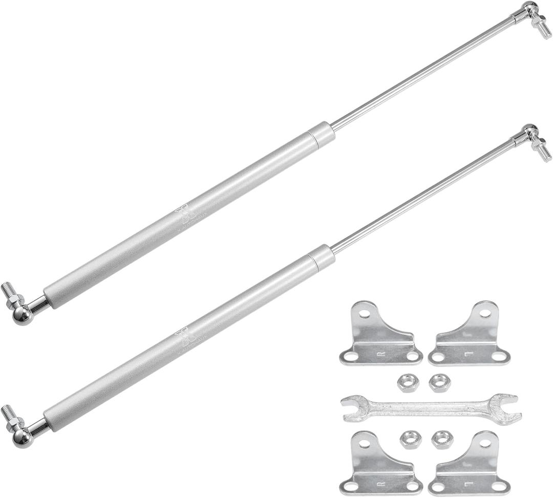 X AUTOHAUX 2 Pcs 20inch 35lb/156N Silver Tone Lift Supports Struts Shocks Gas Spring with Wrench Universal for RV Car Truck Boat