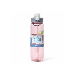 Manna Push Stainless Lightweight Water Bottle with Push-open Locking - 39 Oz - Rose Powder Coat Pink