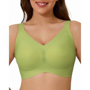 Airsong Minimizer Bras for Women Full Coverage Wireless Plus Size Seamless Bralette Removable Pads Adjustable Comfort Size  90D