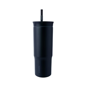 Owala Stainless Steel Triple Layer Insulated Travel Tumbler with Spill Resistant Lid and Straw, BPA Free, 24 oz, Black (Iced Tea)