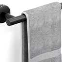 Matte Black Towel Bar, 14 Inch Towel Racks for Bathroom Wall Mounted, SUS304 Stainless Steel Bathroom Towel Holder, Total Length 16.4 Inch Towel Bars