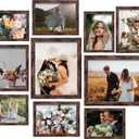 LUCKYLIFE Picture Frame Set 10-Pack, Gallery Wall Frame Collage with 8x10 5x7 4x6 Frames in Brown Finishes