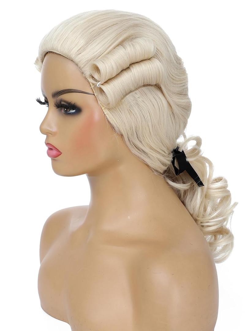 Adequate Judge Colonial Wigs for Women,Founding Father Costume,George Washington Costume,Revolutionary War, Halloween Costume Wig (Beige)