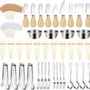 169 PCS Charcuterie Board Accessories Set, Cheese, Butter & Honey Spreader Knives Forks Spoons Serving Tongs Cocktail Picks Mini Bowls Flags for Party Platters & Dining