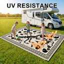CircleRoad RV Outdoor Rug, 9' × 12' Plastic Straw Reversible Rugs