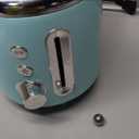 MÜELLERHOME Retro Toaster 2 Slice, 7 Browning Levels, 3 Functions (Reheat, Defrost, Cancel), Removable Crumb Tray, Under Base Cord Storage, Turquoise