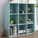 9-Cube Storage Shelf Bookcase, Light Blue
